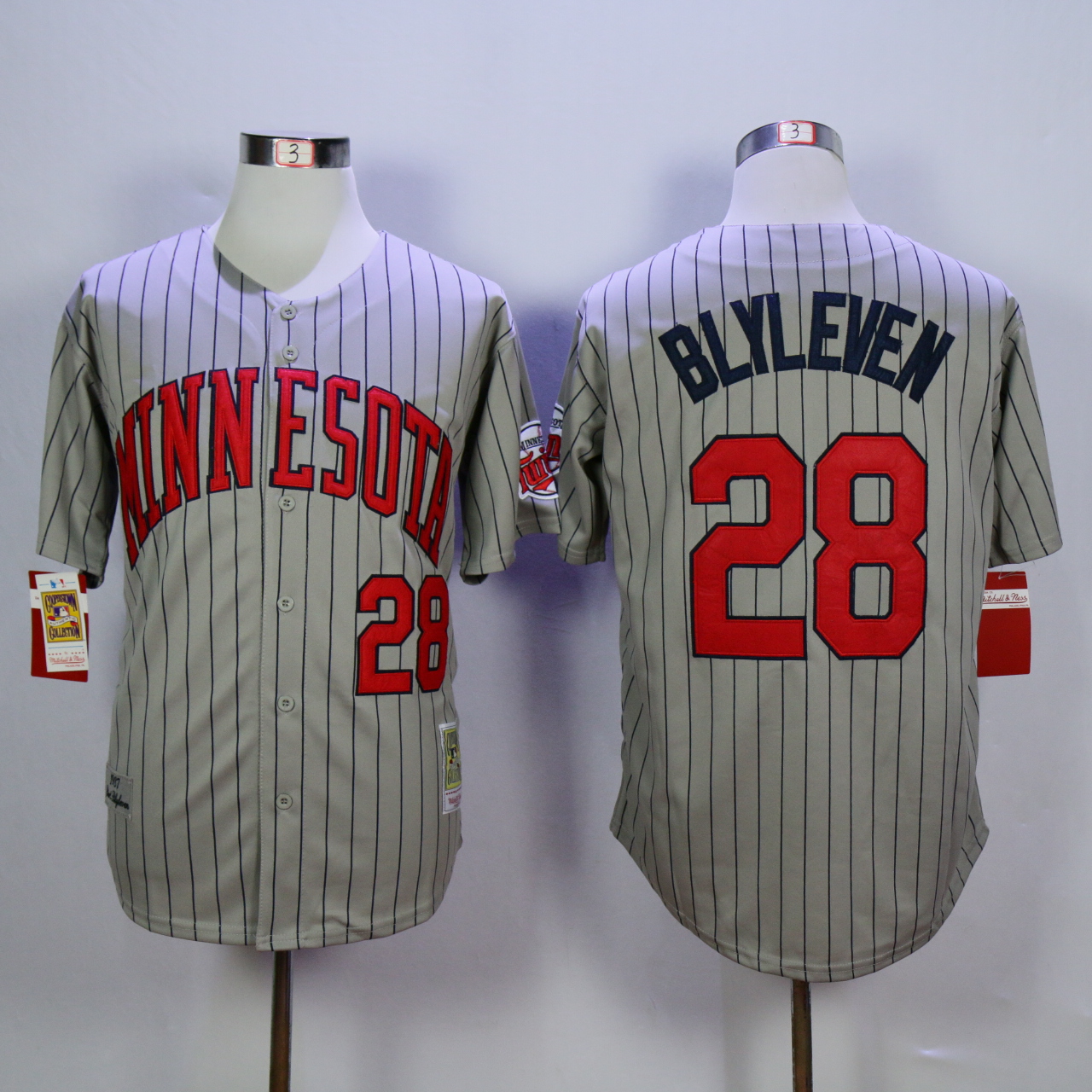 Men Minnesota Twins #28 Blyleven Grey Throwback 1987 MLB Jerseys